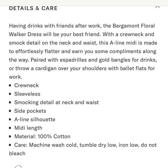 New: Tuckernuck Bergamot Floral Walker Dress. With Pockets. Size Small - Picture 6 of 15